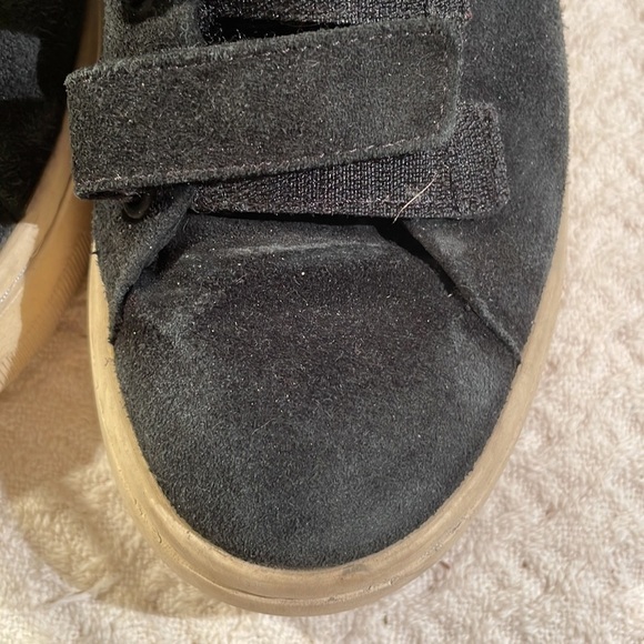 Sandro Paris Black Suede Three Velcro Strap Sneakers - Picture 2 of 11